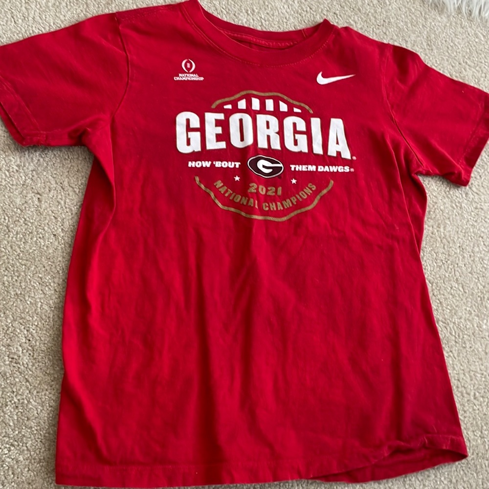 NIKE UGA National Champions T Shirt Size Kids L